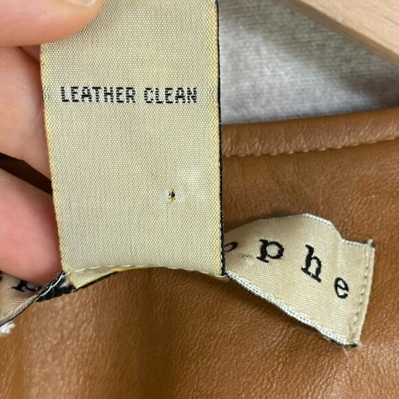 Apostrophe Womens Leather Bomber Jacket Size 6 Small Full Zip Motorcycle Edgy - Picture 8 of 15